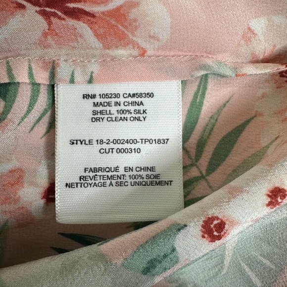 Joie Floral Silk butterfly pink Tank Top size medium - Picture 5 of 5